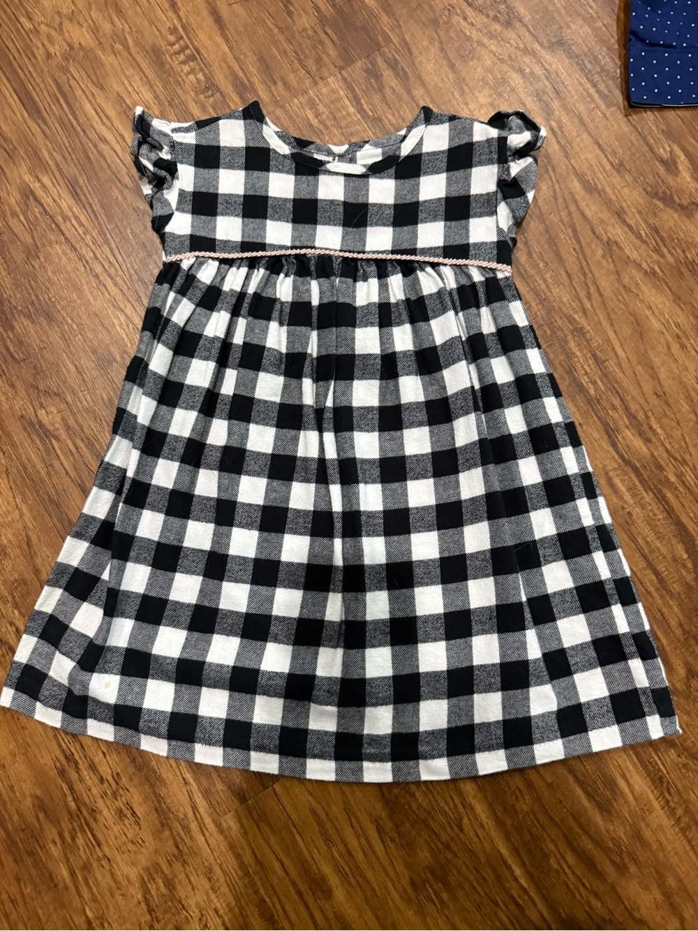 Gymboree Black and White Gingham Ruffle Sleeve Dress